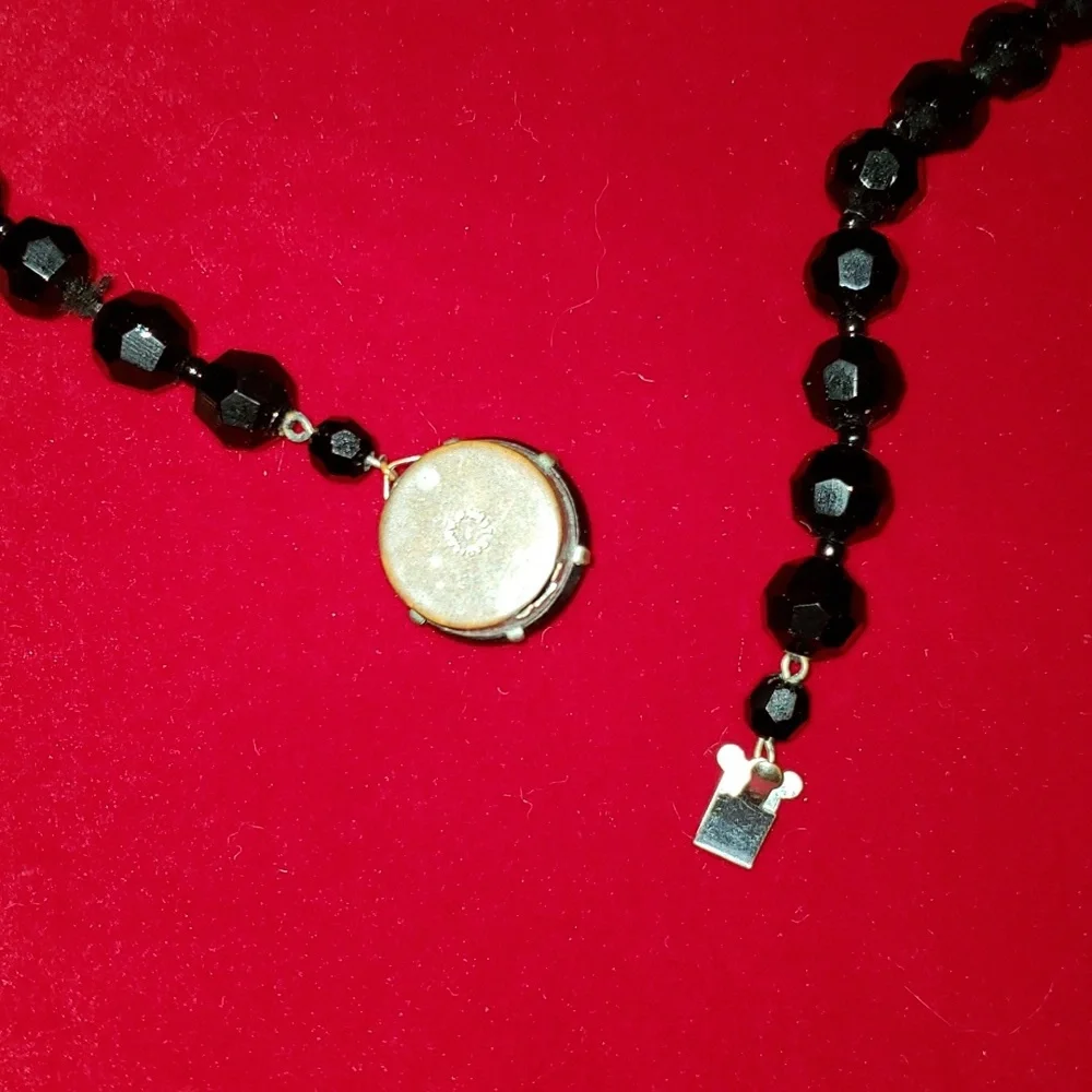 Vintage - Black Jet Glass Beaded Necklace 50s - Picture 6 of 7